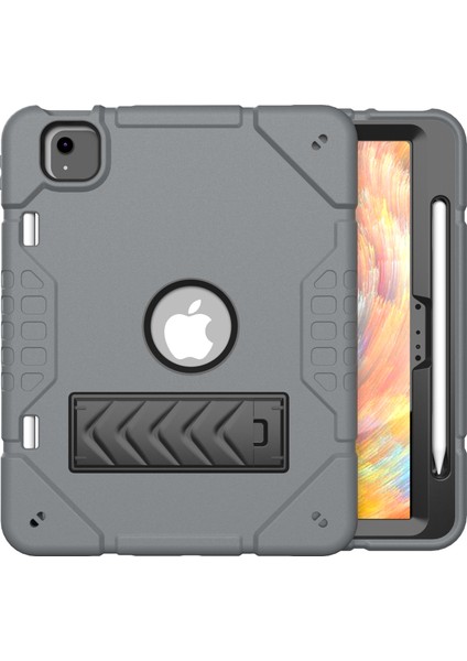 iPad Air 11 (2024) M2 Sağlam Standı Pc Tpu Kalem Yuvası ile Tablet Kılıfı (Yurt Dışından)