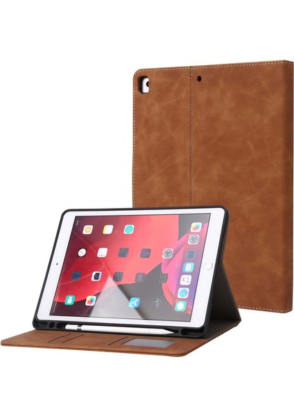 iPad 10.2 (2019 2020 2021) Pu Deri Akıllı Cüzdan Tamı Folyo Standlı Kalem Tutuculu Tablet Kılıfı (Yurt Dışından)