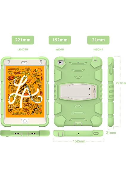 Forestl Digital King Kong Serisi Ağır Hizmet Darbeye Dayanıklı Sağlam Hibrit iPad Mini 4 5 (2019) Dahili Standlı 7 9 Inç Matcha i Tablet Kılıfı (Yurt Dışından)