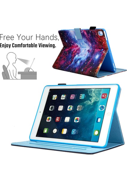 Desenli Deri Stand iPad 9 7 Inç (2017 2018) Smart Cosmos Tablet Kılıfı (Yurt Dışından) fırsatları