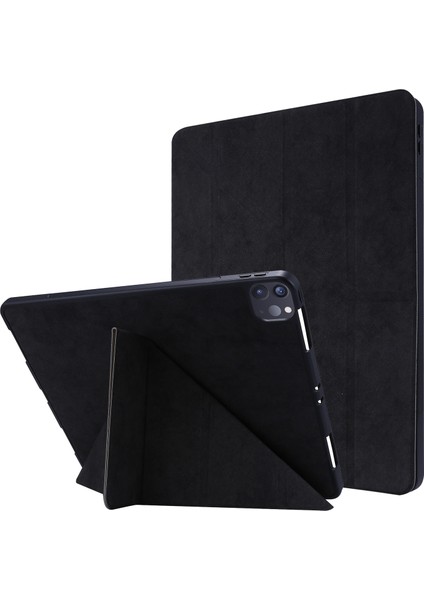Retro Origami Akıllı Deri Standı iPad Pro 11 Inç (2022 2021 2020) SIYAH Tablet Kılıfı (Yurt Dışından)
