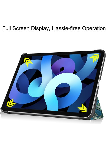 Desen Baskı Pu Deri Üç Katlı Stand iPad Air 11 (2024) AIR (2022 2020) KAYISI Çiçeği Tablet Kılıfı (Yurt Dışından) indirimleri