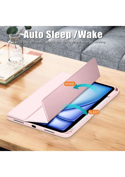 iPad Air 11 (2024) IPAD 10.9 (2022) Üç Katlı Stand Tablet Kılıfı (Yurt Dışından)