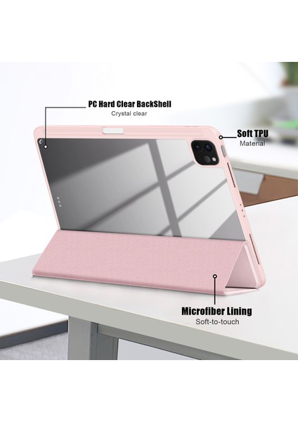 iPad Air 11 (2024) IPAD 10.9 (2022) Üç Katlı Stand Tablet Kılıfı (Yurt Dışından)