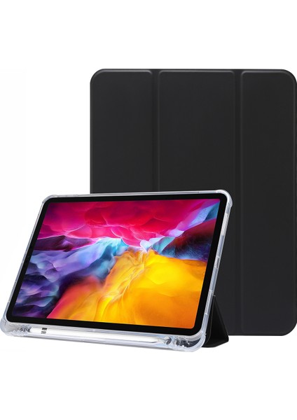Üç Katlı Stand Otomatik Uyandırma uyku Tpu Deri iPad Pro 11 Inç (2022 2021 2020 2018) SIYAH Tablet Kılıfı (Yurt Dışından)