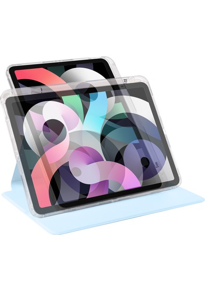 iPad Pro 11 (2021 2020 2022)DÖNEN Standlı Pu Deri Tpu Kristal Arka Tablet Kılıfı (Yurt Dışından)