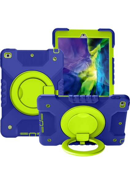iPad 10.2 (2019 2020 2021) 360 Derece Dönebilen Stand Tamlı Pc Silikon Hibrit Tablet Kılıfı (Yurt Dışından)