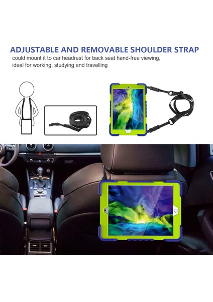 iPad 10.2 (2019 2020 2021) 360 Derece Dönebilen Stand Tamlı Pc Silikon Hibrit Tablet Kılıfı (Yurt Dışından)