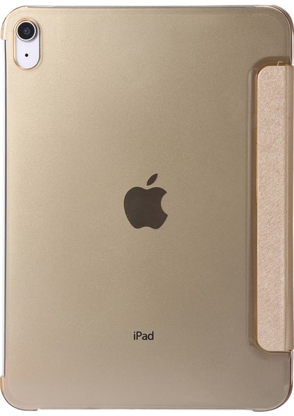 iPad 10.9 (2022) Ipek Doku Koruyucu Pu Deri Pc Üç Katlı Stand Damla Korumalı Tablet Kılıfı (Yurt Dışından)