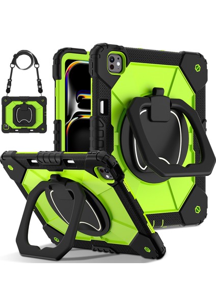 iPad Pro 13 (2024) Stand Case Silikon Pc Tablet Kılıfı (Yurt Dışından)
