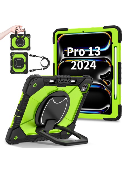 iPad Pro 13 (2024) Stand Case Silikon Pc Tablet Kılıfı (Yurt Dışından)