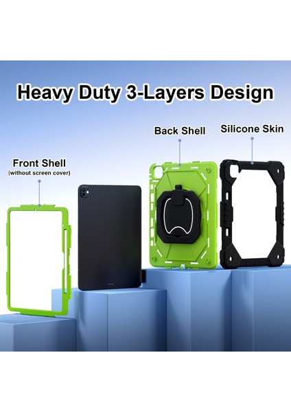 iPad Pro 13 (2024) Stand Case Silikon Pc Tablet Kılıfı (Yurt Dışından)