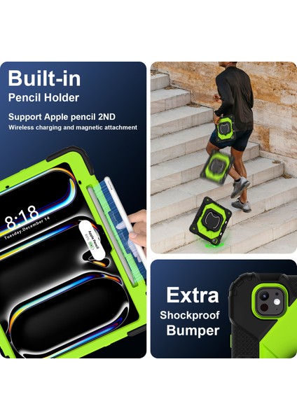 iPad Pro 13 (2024) Stand Case Silikon Pc Tablet Kılıfı (Yurt Dışından)