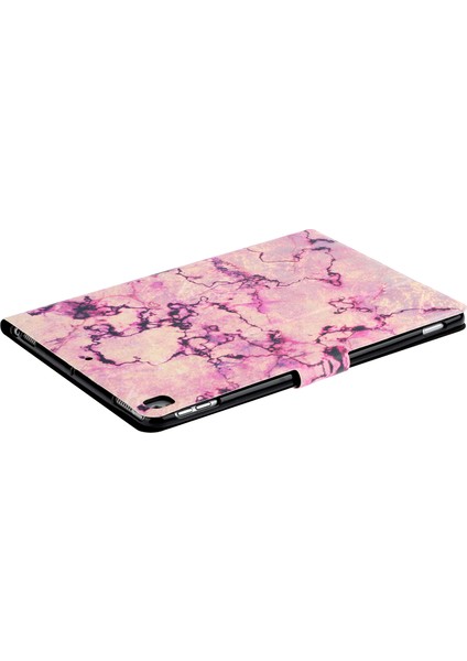 Desen Baskı Deri iPad 10.2 (2019 2020 2021) Folio Smart Kart Tutuculu Stand Mermer Tablet Kılıfı (Yurt Dışından)