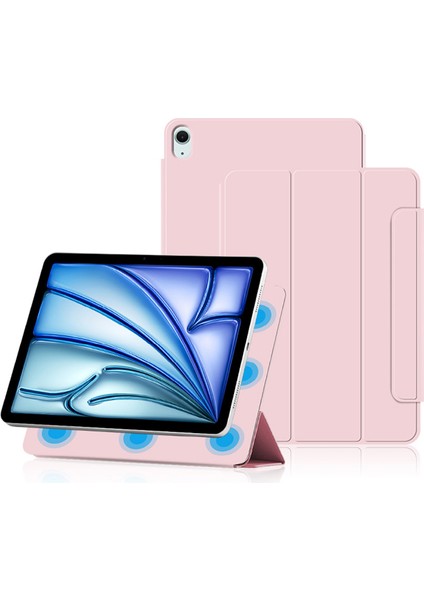iPad Air 13 (2024 M2) Stand Manyetik Pu Deri Flip Tablet Kılıfı (Yurt Dışından)