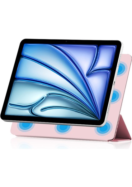 iPad Air 13 (2024 M2) Stand Manyetik Pu Deri Flip Tablet Kılıfı (Yurt Dışından)