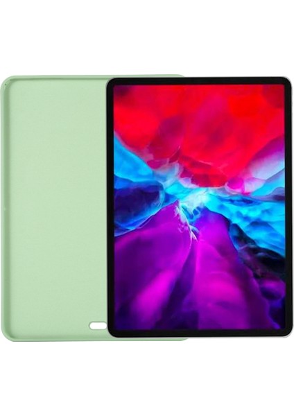 Düz ​​renk Sıvı Silikon iPad Pro 11 Inç (2022 2020 2018) YEŞIL Tablet Kılıfı (Yurt Dışından)