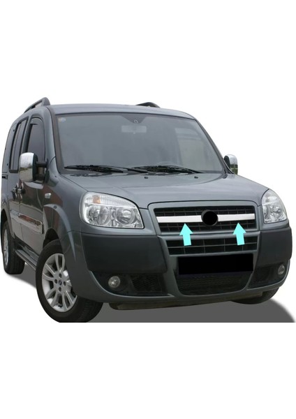 Ön Panjur Krom 2 Parça Doblo Facelift Panel Van Lav 2006-2010 Arası Modeller Için