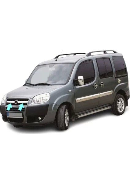 Ön Panjur Krom 2 Parça Doblo Facelift Panel Van Lav 2006-2010 Arası Modeller Için