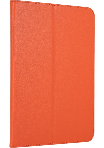 Litchi Doku Pu Deri iPad 10.9 (2022) Katlanabilir Stand Otomatik Uyandırma uyku Koruyucu Turuncu Tablet Kılıfı (Yurt Dışından)