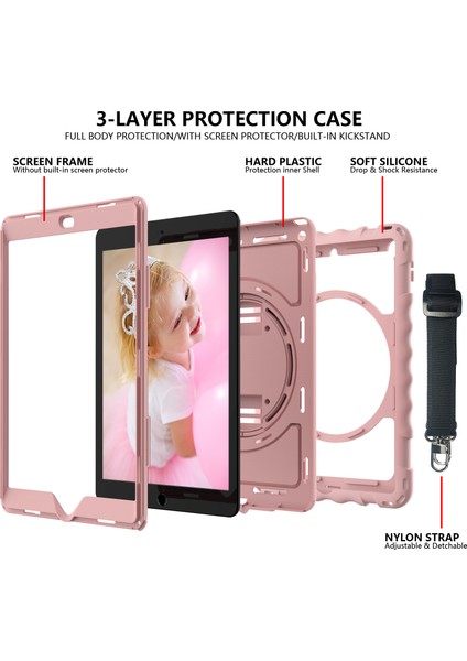 Pc Tpu Hibrit 360 Derece Dönebilen Tekme Standlı iPad 10.2 El Askısı ve Omuz Askısı (2019 2020 2021) Tablet Kılıfı (Yurt Dışından) fırsatları