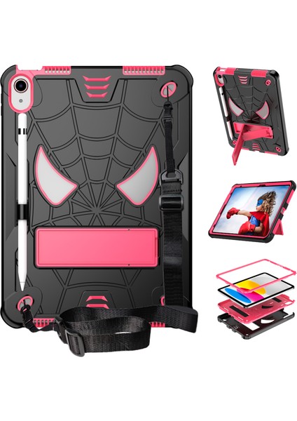 iPad 10.9 (2022) Koruyucu Düşme Önleyici Örümcek Pc Silikon Standı Kayış Tablet Kılıfı (Yurt Dışından)