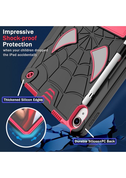 iPad 10.9 (2022) Koruyucu Düşme Önleyici Örümcek Pc Silikon Standı Kayış Tablet Kılıfı (Yurt Dışından) modelleri