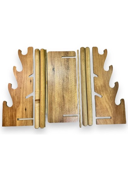 Ceren Wooden Ahşap El Yapımı Takı Kolye Yüzük Saat Standı Rafı Handmade Organizer Portatif