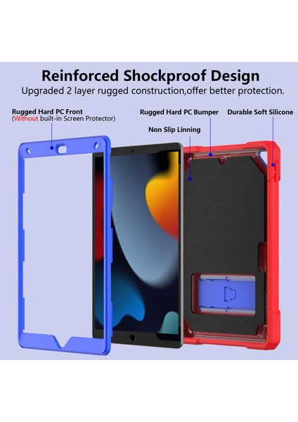 iPad 10.2 (2019 2020 2021) Düz Silikon Pc Standı Kalem Tutuculu omuz Askılı Koruyucu Tablet Kılıfı (Yurt Dışından) modelleri