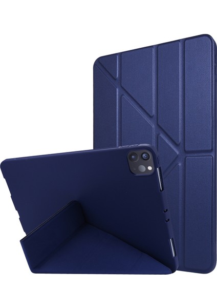 iPad Pro 11 (2024) Origami Standı Pu Deri Otomatik Uyku uyandırma ile Silikon Tablet Kılıfı (Yurt Dışından)