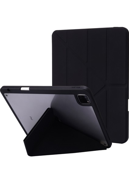 iPad Pro 11 (2024) Origami Standlı Deri Akıllı Kalem Tutuculu Tablet Kılıfı (Yurt Dışından)