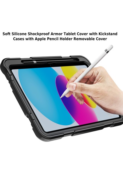iPad 10.9 (2022) Silikon Koruyucu Pc Standı Çocuk Dostu Tablet Kılıfı (Yurt Dışından) modelleri