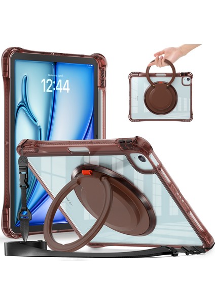 iPad Air 11 (2024) Omuz Askılı Stand Pc Tpu Akrilik Çikolata Tablet Kılıfı (Yurt Dışından)