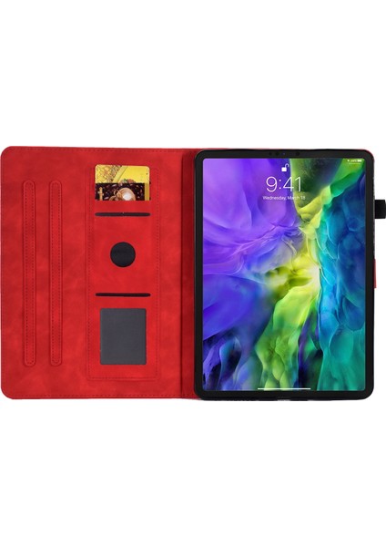 For Air 11 (2024) AIR (2020 2022) Deri Çiçek Desenli Stand Tablet Kılıfı (Yurt Dışından)