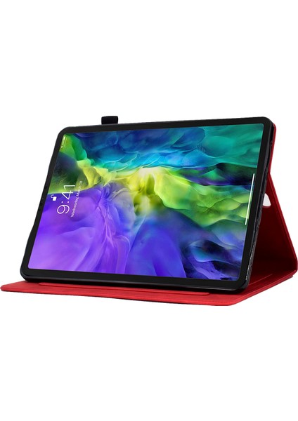 For Air 11 (2024) AIR (2020 2022) Deri Çiçek Desenli Stand Tablet Kılıfı (Yurt Dışından)