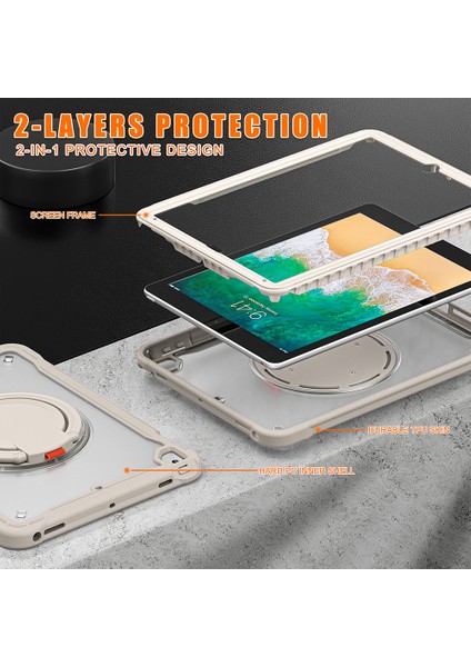iPad Air (2013) AIR 2 ipad Pro 9.7 Inç (2016) Stand Pc Tpu Tutma Kolu Haki Tablet Kılıfı (Yurt Dışından) fiyatları