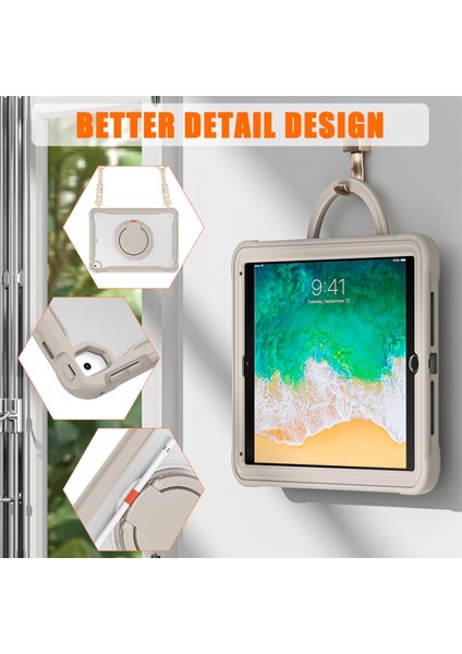iPad Air (2013) AIR 2 ipad Pro 9.7 Inç (2016) Stand Pc Tpu Tutma Kolu Haki Tablet Kılıfı (Yurt Dışından) modelleri