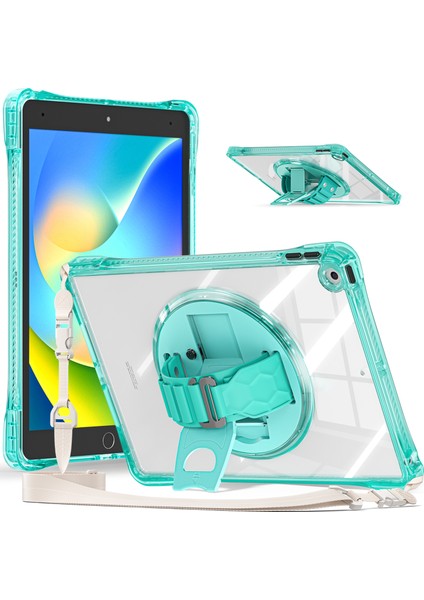 iPad 10.2 (2021 2020) Stand El Askısı Pc Tpu Omuz Askılı Akrilik Tablet Kılıfı (Yurt Dışından)