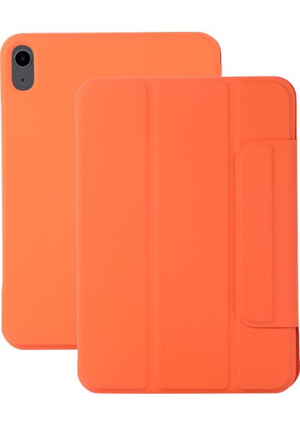 Otomatik Emilmiş Tokalı Sert Pc Pu Deri iPad Mini (2021) Turuncu Tablet Kılıfı (Yurt Dışından)