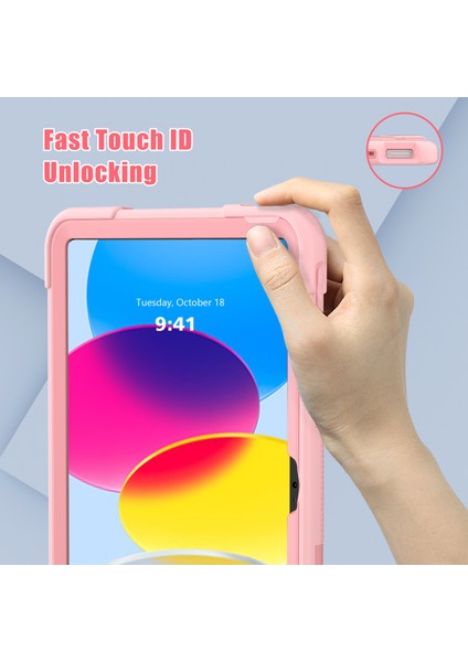 iPad 10.9 (2022) Silikon Pc Renk Kontrast Düşme Önleyici Standı Koruyucu Tablet Kılıfı (Yurt Dışından) modelleri