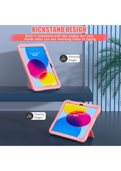 iPad 10.9 (2022) Silikon Pc Renk Kontrast Düşme Önleyici Standı Koruyucu Tablet Kılıfı (Yurt Dışından) indirimleri