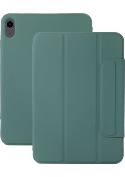 iPad 10.9 (2022) Manyetik Toka Pu Deri Otomatik Uyandırma uyku Standı Koruyucu Gece Yarısı i Tablet Kılıfı (Yurt Dışından)