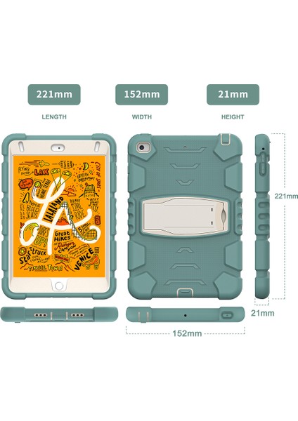 King Kong Serisi Ağır Hizmet Darbelerine Dayanıklı Sağlam Hibrit iPad Mini 4 5 (2019) Dahili Standlı 7 9 Inç Tablet Kılıfı (Yurt Dışından)