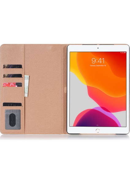 Retro Kitap Desenli Cüzdan Deri iPad 10.2 (2021 2020 2019) PRO 10.5 (2017) GRI Tablet Kılıfı (Yurt Dışından) fiyatları