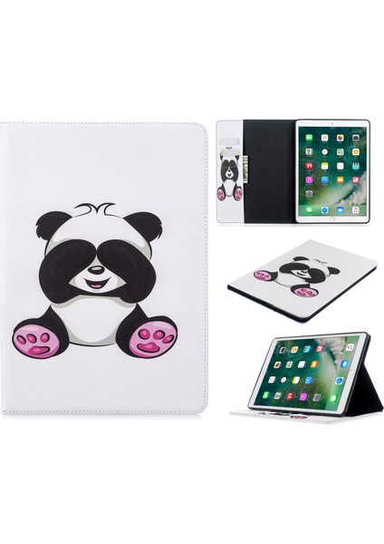 Desen Baskı Cüzdan Standı Deri iPad 10.2 (2019 2020 2021) SHY Panda Tablet Kılıfı (Yurt Dışından)