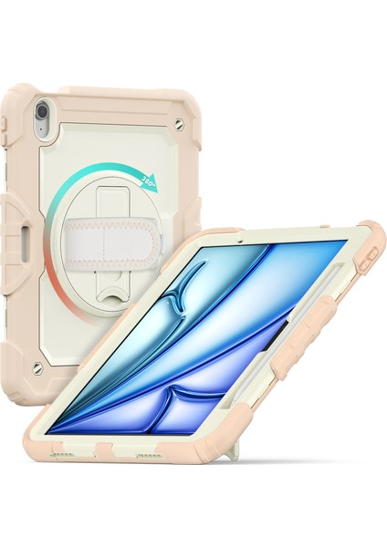 iPad Air 11 (2024) Pc Silikon Standı Ekran Koruyuculu Bej Tablet Kılıfı (Yurt Dışından) fiyatları