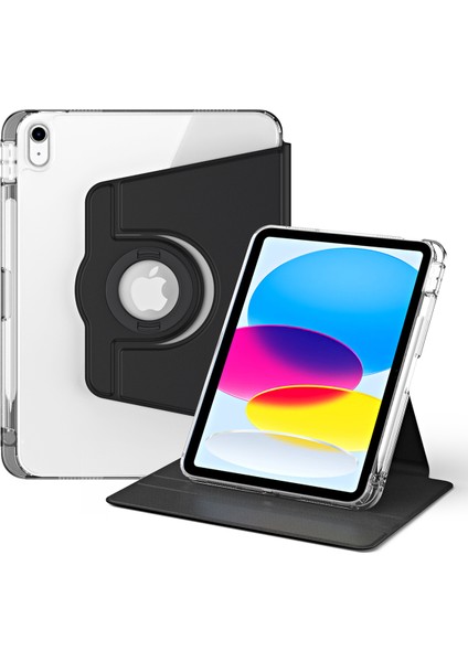 iPad 10.9 (2022) Koruyucu Pu Deri Akrilik Döner Tekme Standı Tablet Kılıfı (Yurt Dışından)
