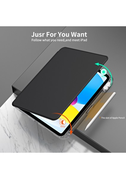 iPad 10.9 (2022) Koruyucu Pu Deri Akrilik Döner Tekme Standı Tablet Kılıfı (Yurt Dışından) fiyatları