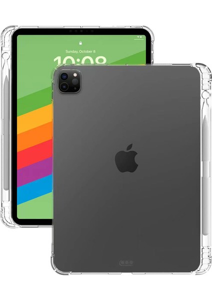 iPad Pro 11 (2024) Kalem Tutuculu Esnek Tpu Arka Tablet Kılıfı (Yurt Dışından)
