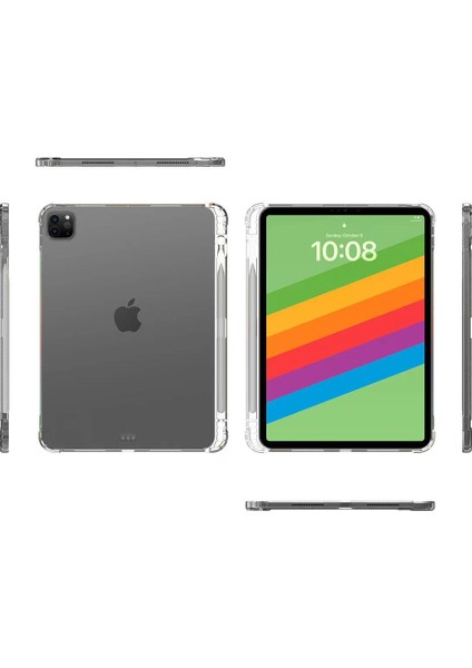 iPad Pro 11 (2024) Kalem Tutuculu Esnek Tpu Arka Tablet Kılıfı (Yurt Dışından)